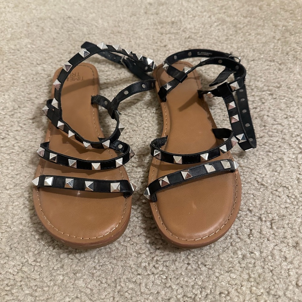 Black Studded Sandals